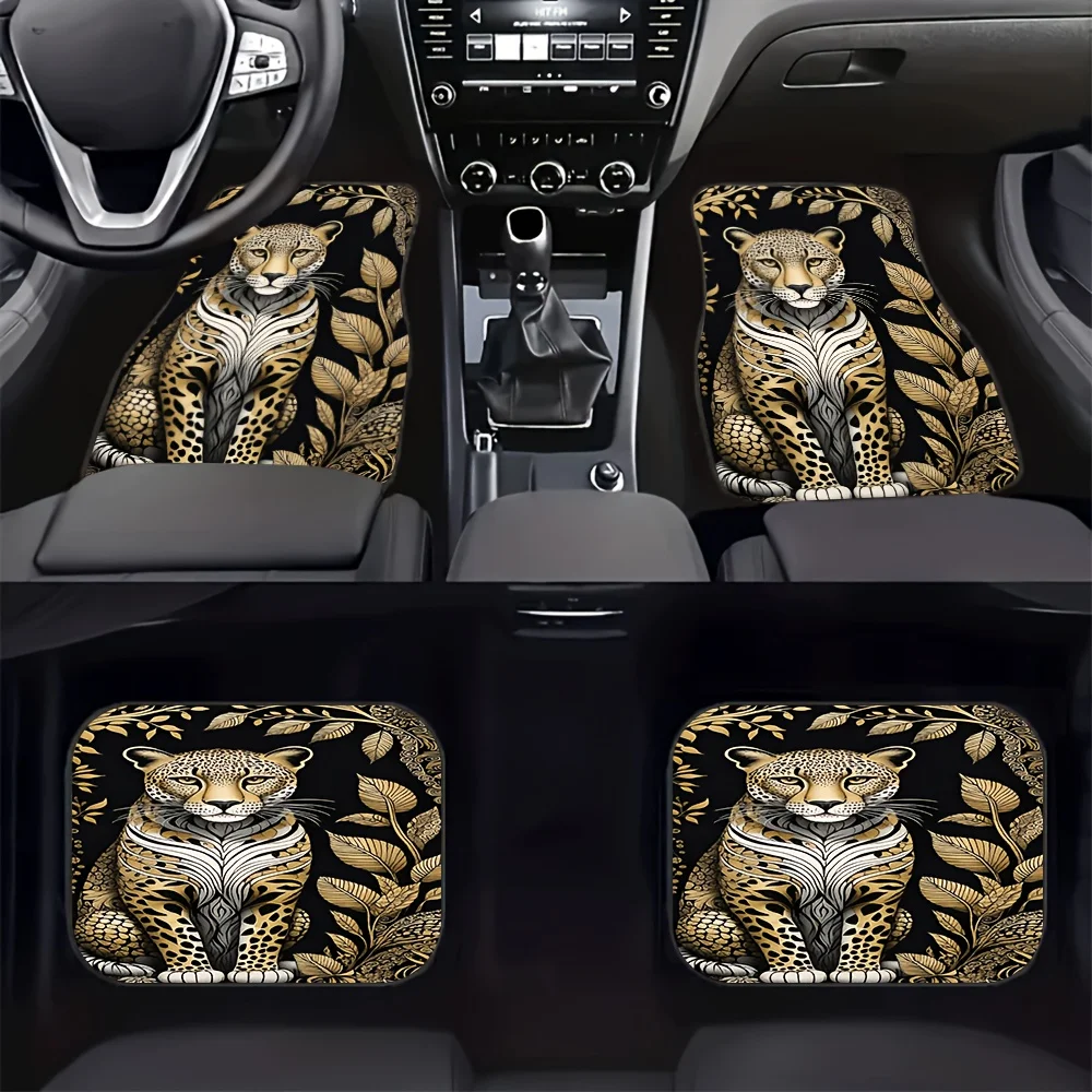 4pcs Luxury Golden Leopard Print Car Floor Mats Set - Fit Anti-Slip All-Weather Heavy-Duty Black & Golden Auto Floor Liners With
4pcs Luxury Golden Leopard Print Car Floor Mats Set - Fit Anti-Slip All-Weather Heavy-Duty Black & Golden Auto Floor Liners With