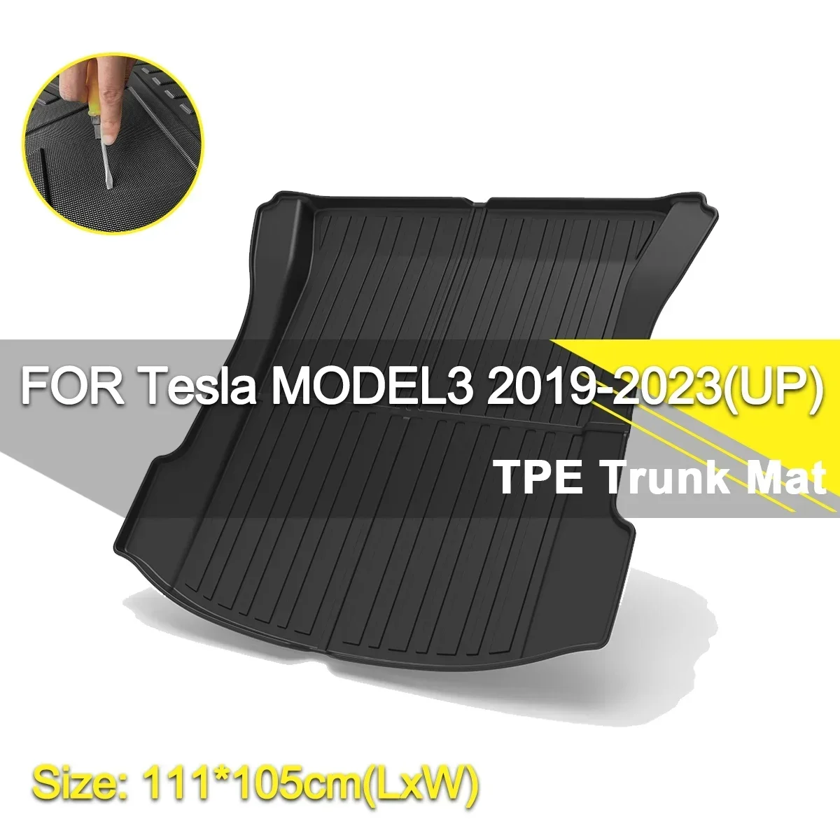 Car Rear Trunk Cover Mat Waterproof Non-Slip Rubber TPE Cargo Liner Accessories For Tesla Model 3 2019-2023
Car Rear Trunk Cover Mat Waterproof Non-Slip Rubber TPE Cargo Liner Accessories For Tesla Model 3 2019-2023