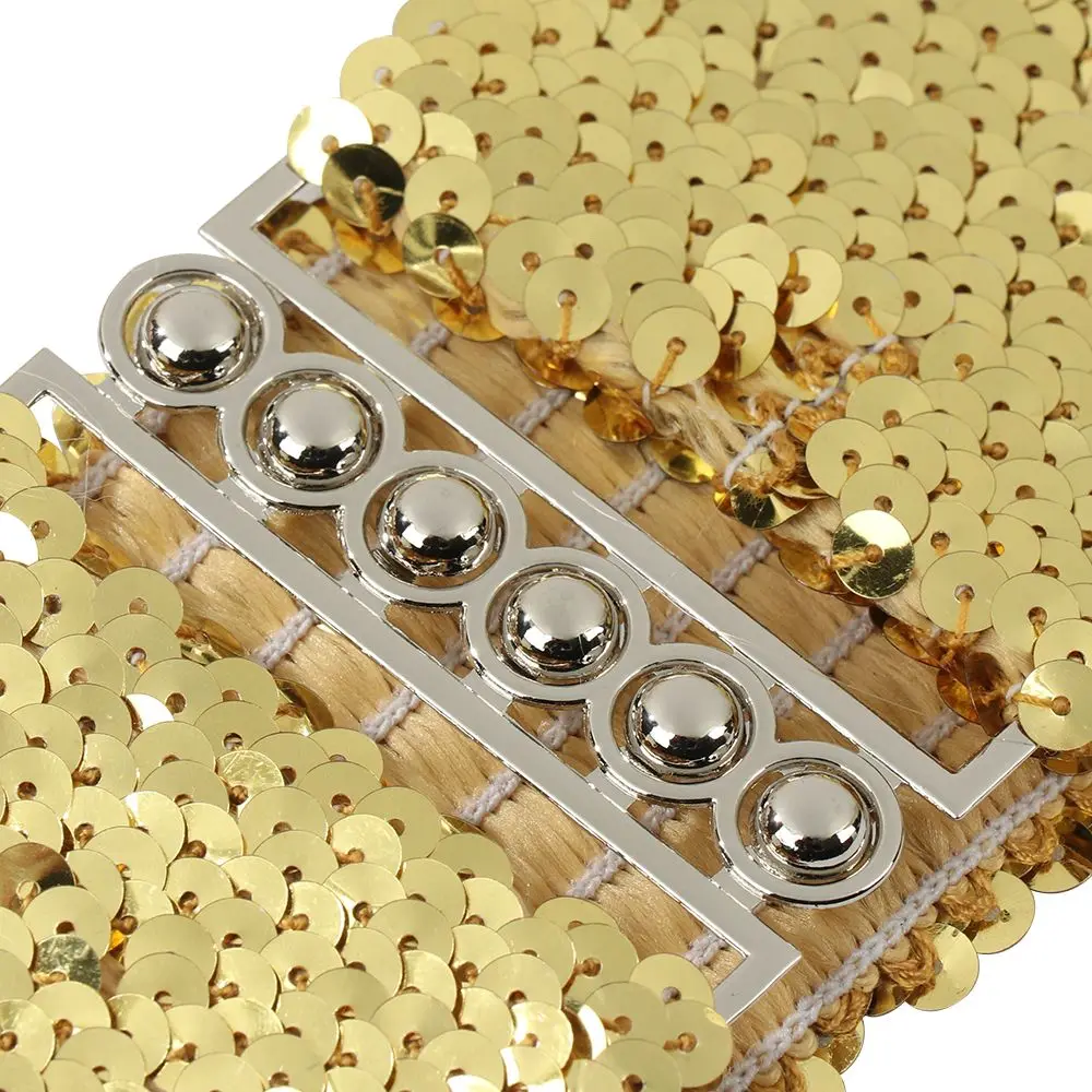 Vintage Cinch Casual Ladies Dress Cummerbands Sequin Wide Elastic Belt Belly Waist Band Metal Buckle Waistband
Vintage Cinch Casual Ladies Dress Cummerbands Sequin Wide Elastic Belt Belly Waist Band Metal Buckle Waistband