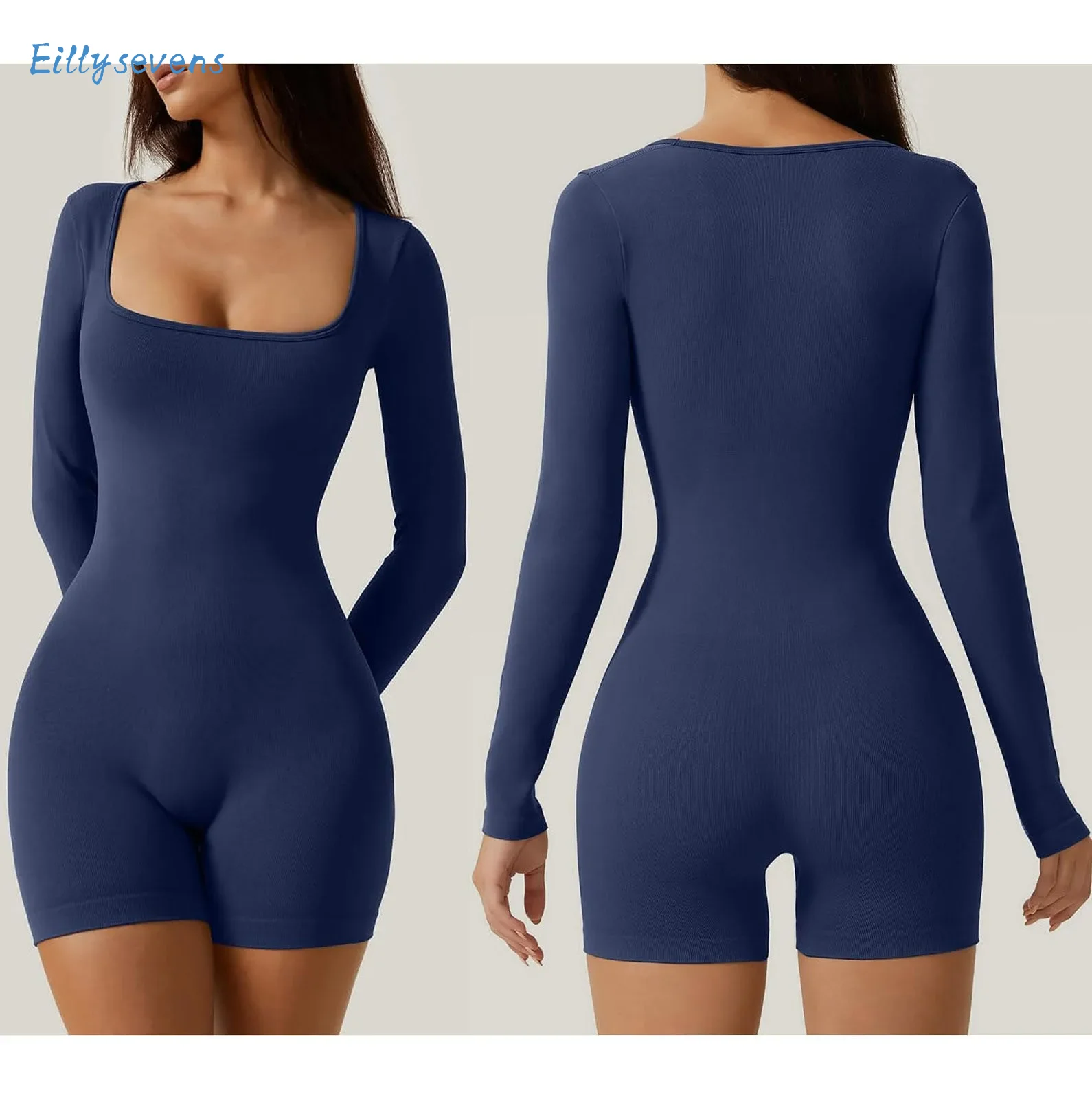 Solid Tight Playsuits High Waist Elastic Sports Yoga Long Sleeve Shorts Jumpsuit Simple Comfortable Slim Playsuits For Women
Solid Tight Playsuits High Waist Elastic Sports Yoga Long Sleeve Shorts Jumpsuit Simple Comfortable Slim Playsuits For Women