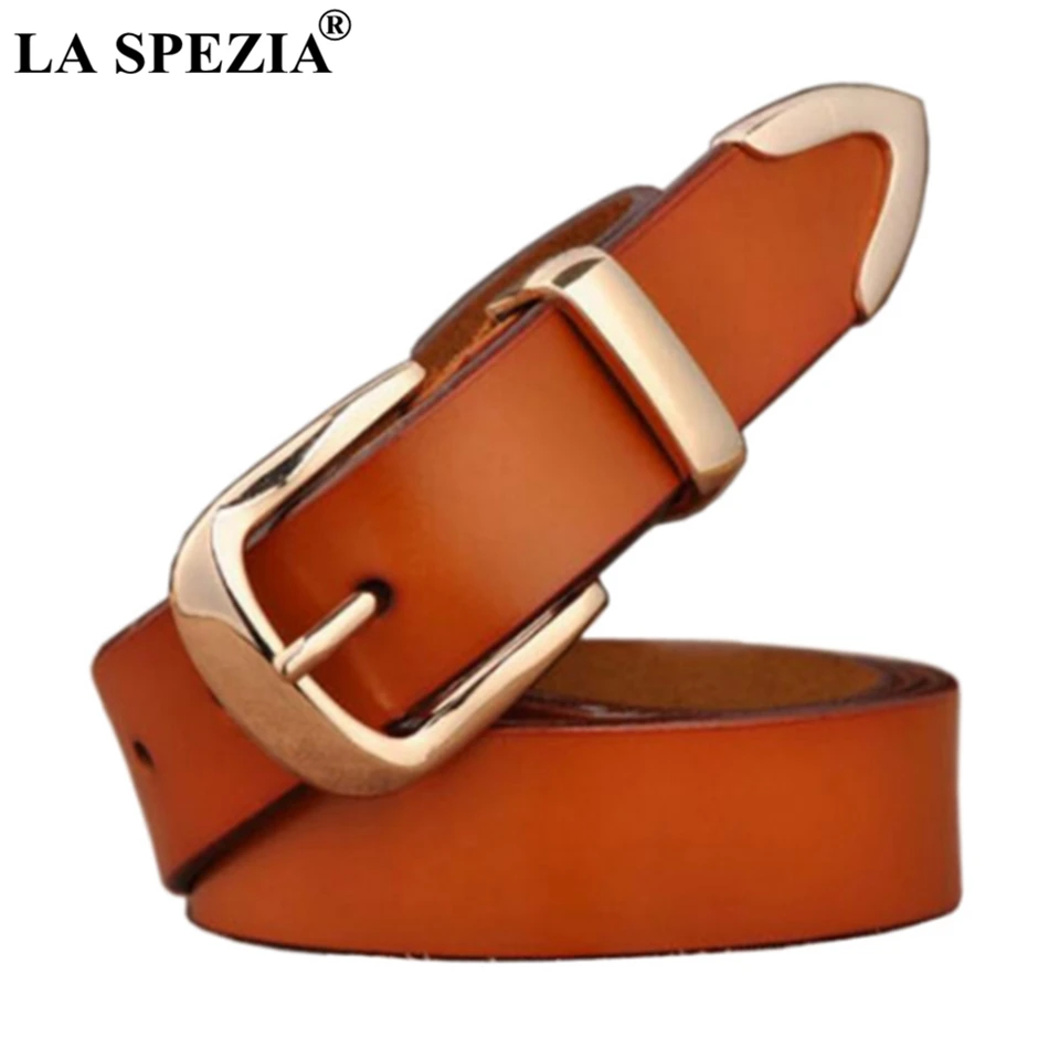 LA SPEZIA Brown Genuine Leather Women Belt Gold Metallic Waist Belts Female Fashion Jeans Belt Ladies Pin Buckle 120cm
LA SPEZIA Brown Genuine Leather Women Belt Gold Metallic Waist Belts Female Fashion Jeans Belt Ladies Pin Buckle 120cm