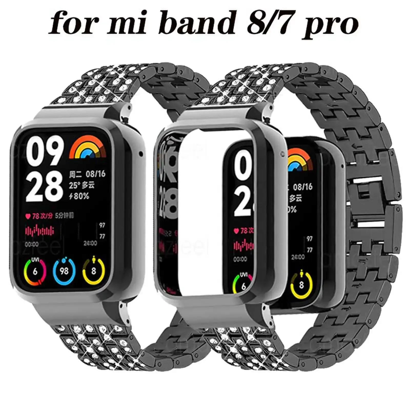 Ремешок со стразами и металлический чехол для Xiaomi Mi band 8 7 Pro, металлический браслет для Miband 8 pro, браслет для Mi band 7 pro
Ремешок со стразами и металлический чехол для Xiaomi Mi band 8 7 Pro, металлический браслет для Miband 8 pro, браслет для Mi band 7 pro