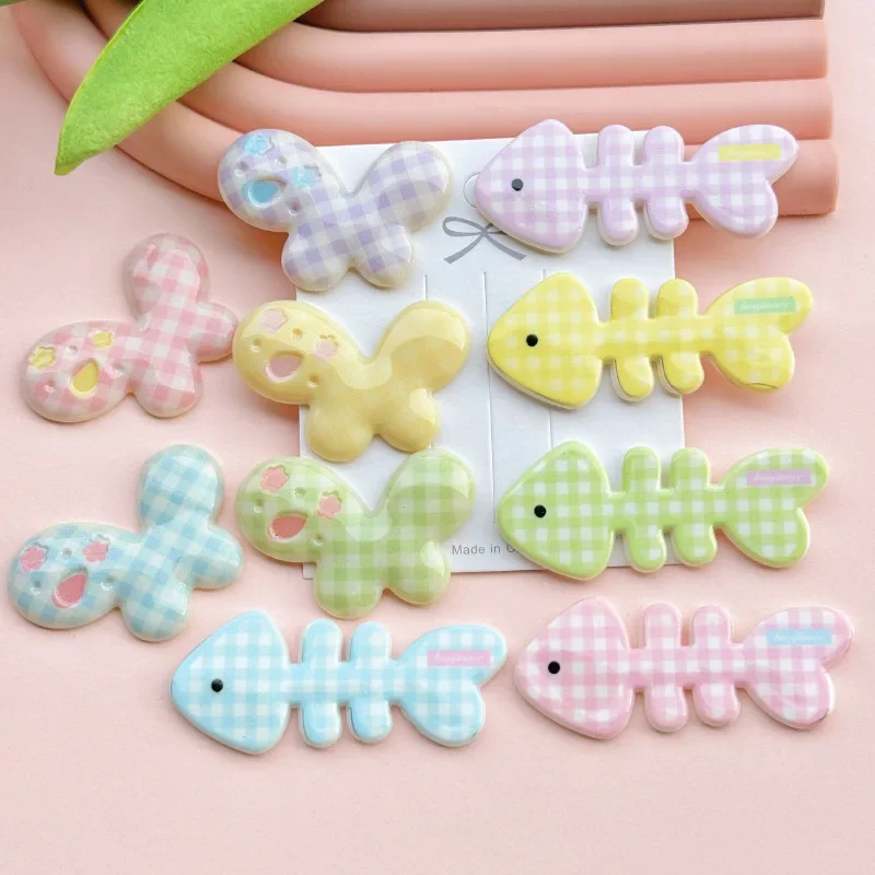 5pcs Cute Cartoon Plaid Fishbone Butterfly Acrylic Flatback DIY Jewelry Accessories Mobile Phone Case Hole Shoe Patch Material
5pcs Cute Cartoon Plaid Fishbone Butterfly Acrylic Flatback DIY Jewelry Accessories Mobile Phone Case Hole Shoe Patch Material