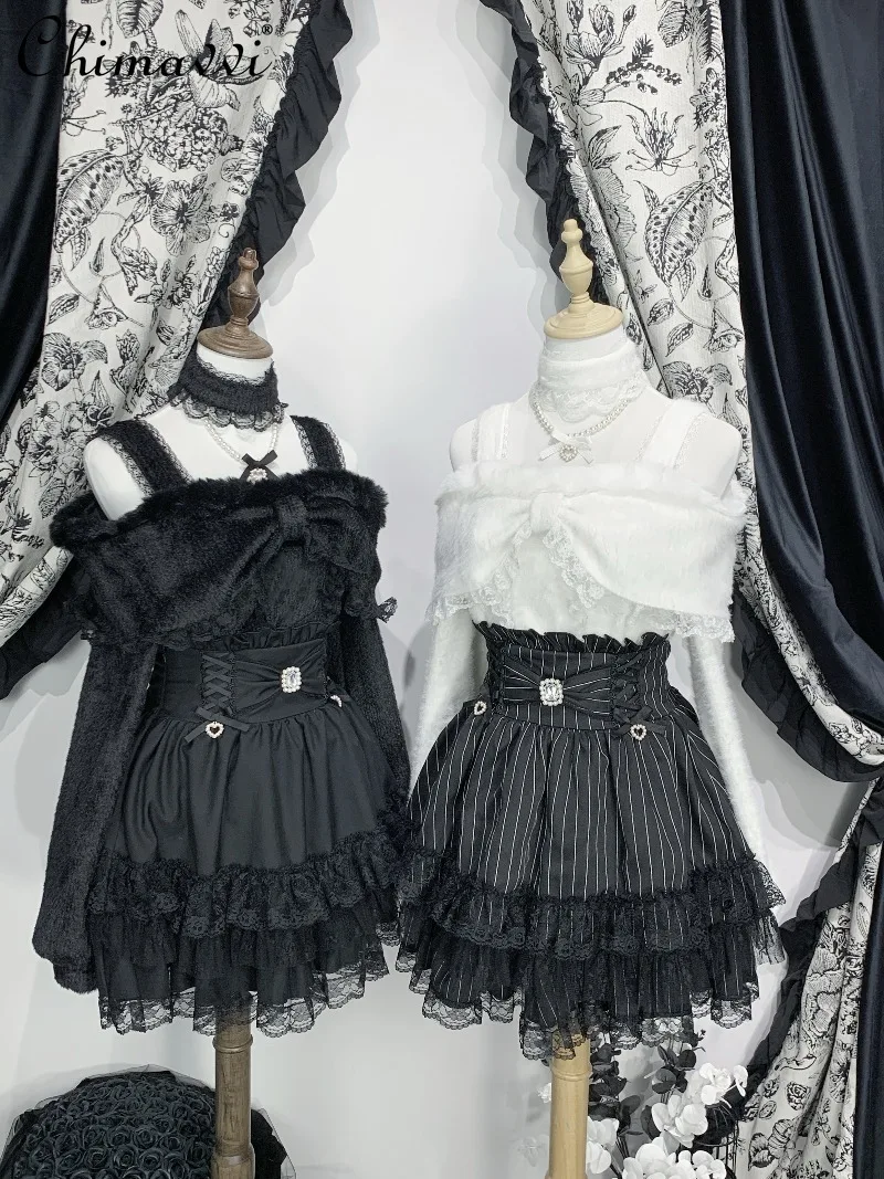 Japanese Sweet Lolita Set Autumn Winter New Lace Patchwork Long Sleeve Fleece Sweater Kawaii Princess High Waist Short Skirt
Japanese Sweet Lolita Set Autumn Winter New Lace Patchwork Long Sleeve Fleece Sweater Kawaii Princess High Waist Short Skirt