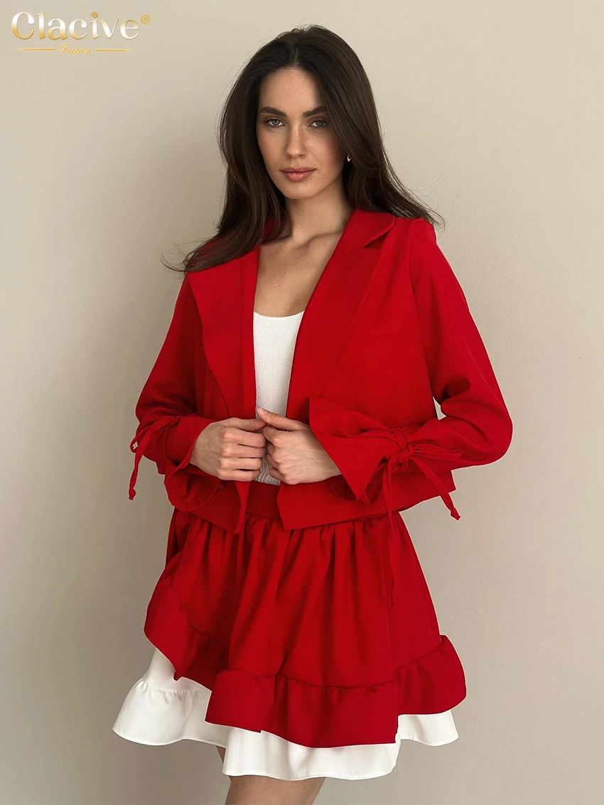 Clacive Fashion Loose Red 3 Piece Sets Women Outfit Elegant Long Sleeve Crop Top With High Waist Lace-Up Mini Skirts Set Female
Clacive Fashion Loose Red 3 Piece Sets Women Outfit Elegant Long Sleeve Crop Top With High Waist Lace-Up Mini Skirts Set Female