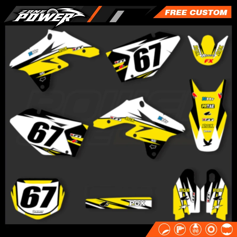 Powerzone для Suzuki RMZ250 2007 2008 2009, графические наклейки, наборы наклеек, номер, имя, фон на заказ 03
Powerzone для Suzuki RMZ250 2007 2008 2009, графические наклейки, наборы наклеек, номер, имя, фон на заказ 03