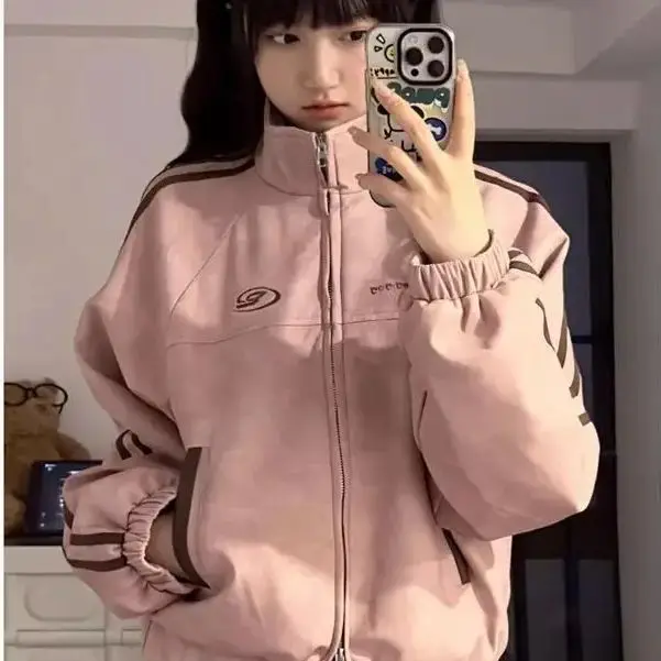 Korea Version Baseball Uniform Long-Sleeved Jacket Women Spring Autumn Loose Niche Design Casual Versatile Zipper Cardigan Top
Korea Version Baseball Uniform Long-Sleeved Jacket Women Spring Autumn Loose Niche Design Casual Versatile Zipper Cardigan Top