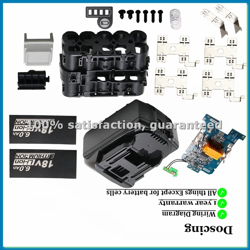 Пластиковый корпус с платой защиты и зарядкой (PCB) для аккумуляторов 18В BL1840 BL1850 BL1830 BL1860B 400-ELEC
Пластиковый корпус с платой защиты и зарядкой (PCB) для аккумуляторов 18В BL1840 BL1850 BL1830 BL1860B 400-ELEC