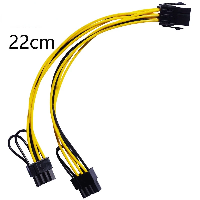 6Pin PCI Express to Dual PCIE 8 (6+2) Pin Power Cable 20cm Motherboard Graphics Card PCI-E GPU Power Data Cable Splitter
6Pin PCI Express to Dual PCIE 8 (6+2) Pin Power Cable 20cm Motherboard Graphics Card PCI-E GPU Power Data Cable Splitter