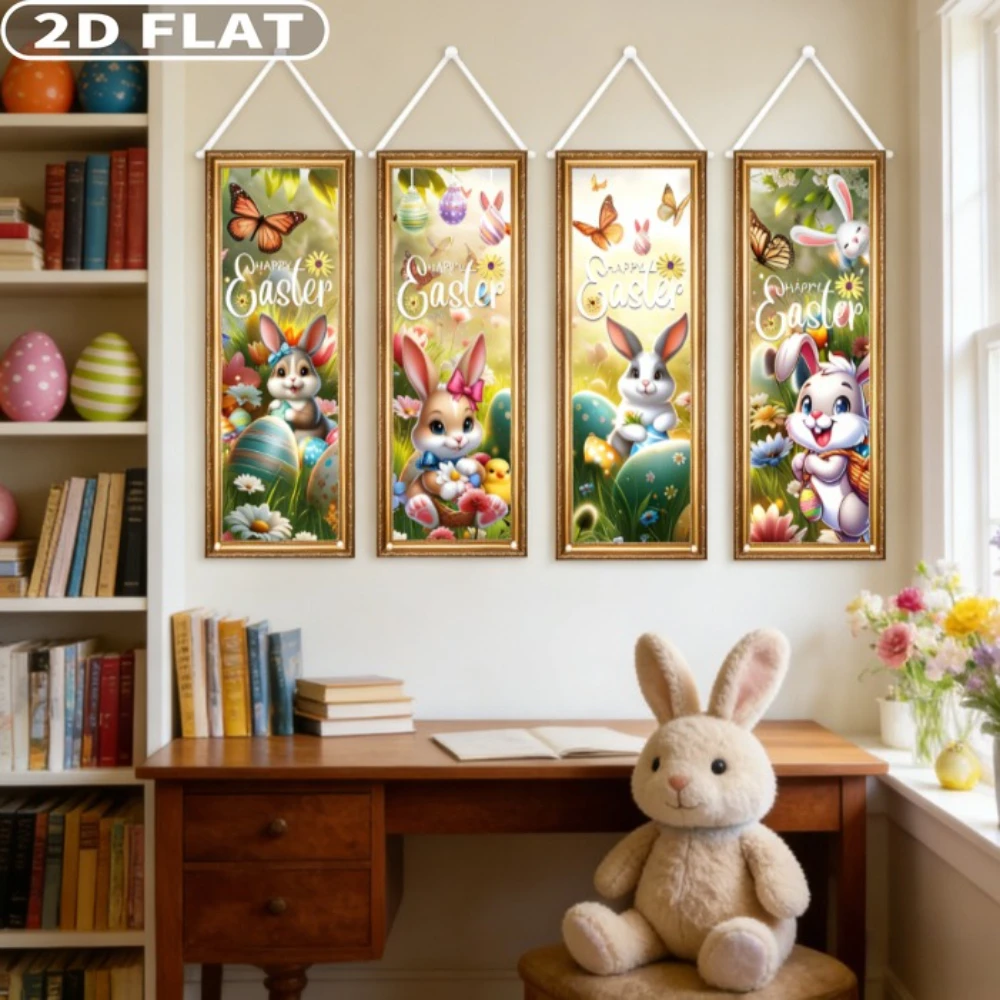 2D FLAT 4pcs Party Packs Easter Bunny Banner Set, 40x100cm/15.7x39.3inch, Polyester Fabric Festive Wall Decor Flags
2D FLAT 4pcs Party Packs Easter Bunny Banner Set, 40x100cm/15.7x39.3inch, Polyester Fabric Festive Wall Decor Flags