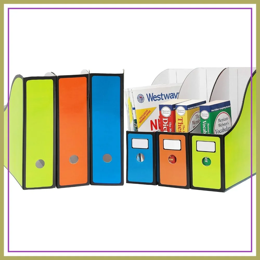 6-Pack Magazine File Holder Box, Foldable Cardboard Organizer with Label Slot, Multicolor
6-Pack Magazine File Holder Box, Foldable Cardboard Organizer with Label Slot, Multicolor