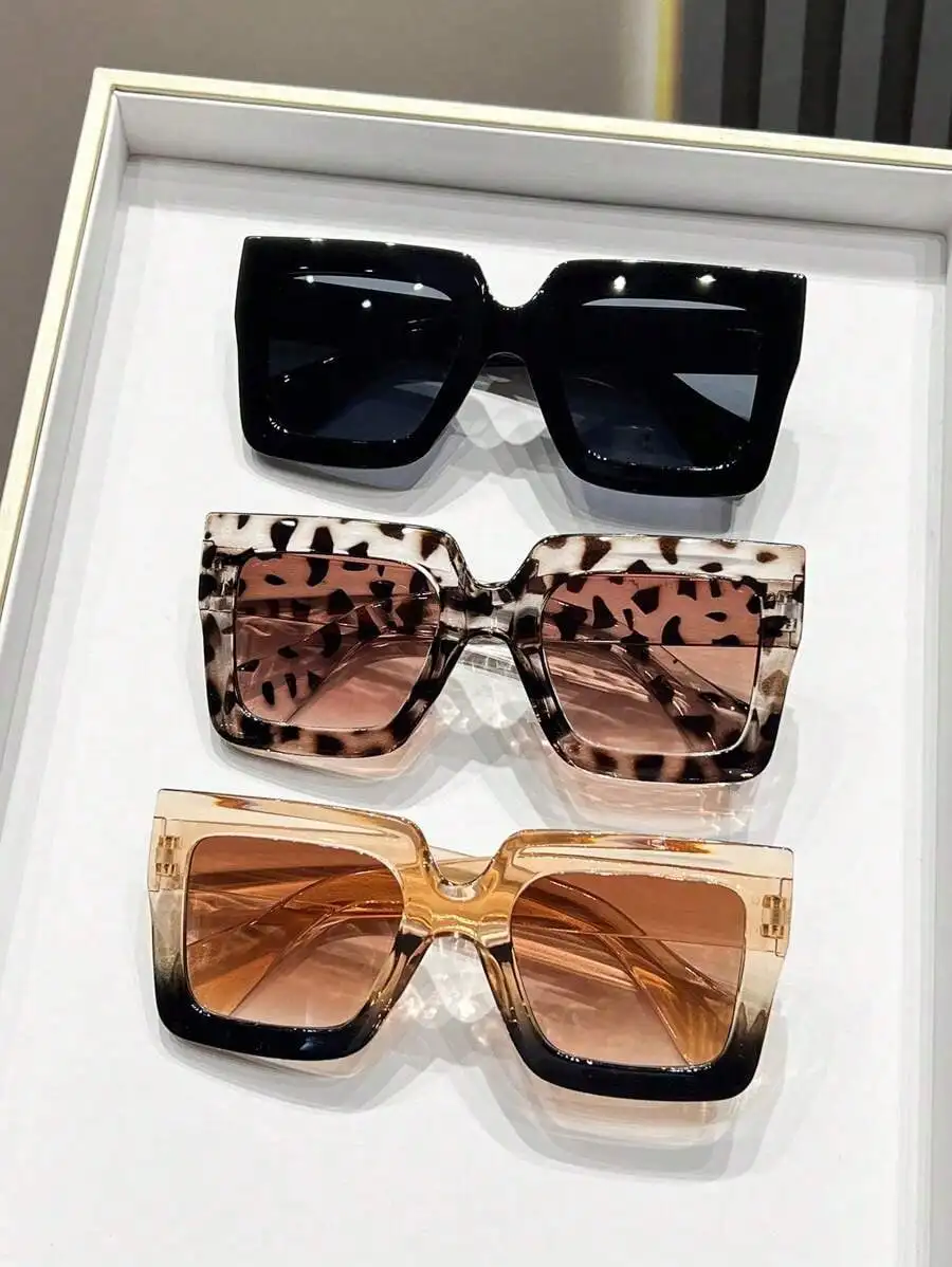 1/3pcs Retro Square Oversized Leopard Print Boho Style Plastic Glasses Sets, Classic Fashion Decoration For Outdoor Travel Beach
1/3pcs Retro Square Oversized Leopard Print Boho Style Plastic Glasses Sets, Classic Fashion Decoration For Outdoor Travel Beach