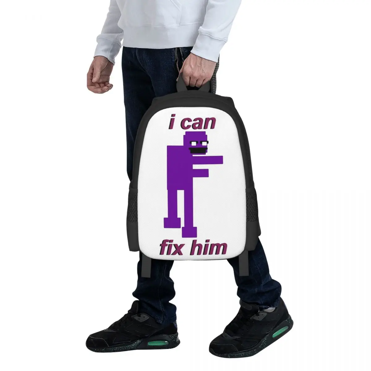 Purple Guy I Can Fix Him Student Backpack School Bag Hiking Travel Daypack for Boys Girls Fashion Bookbag Shoulder Bags
Purple Guy I Can Fix Him Student Backpack School Bag Hiking Travel Daypack for Boys Girls Fashion Bookbag Shoulder Bags