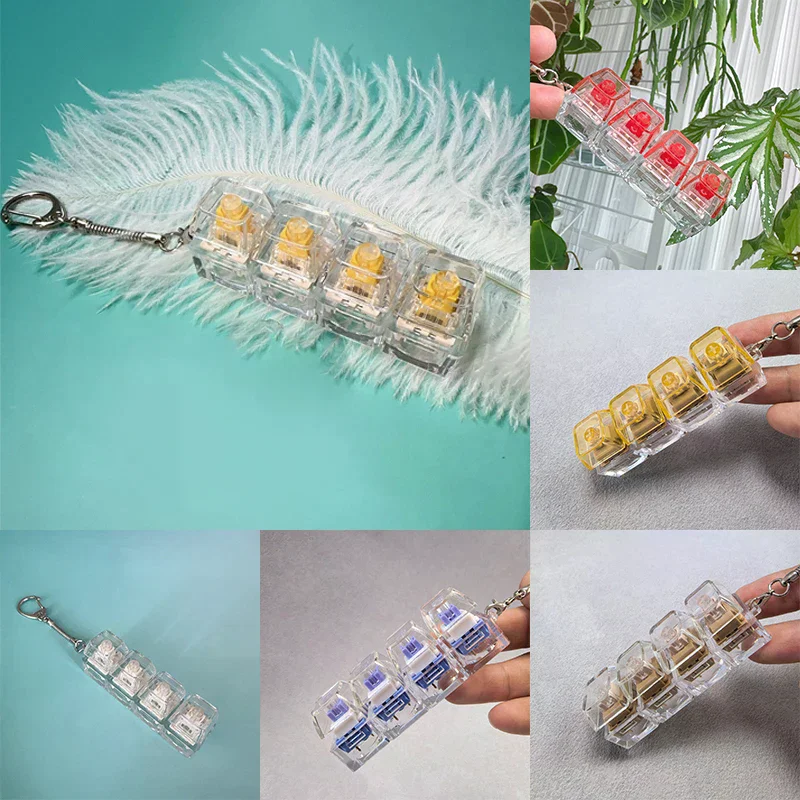4Keys Key Switch Keychain Shaft Tester LED Button Keycap Toys Mechanical Keyboard Axis Tester Relief Stress Keychain Gift
4Keys Key Switch Keychain Shaft Tester LED Button Keycap Toys Mechanical Keyboard Axis Tester Relief Stress Keychain Gift
