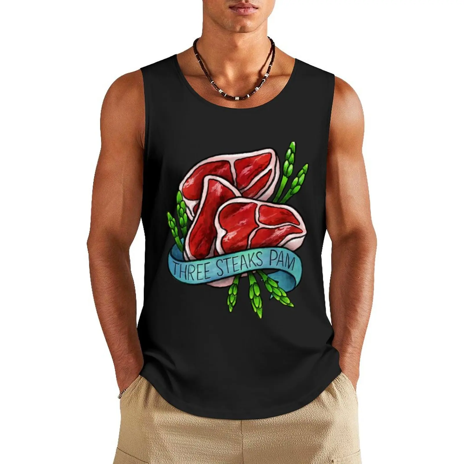 Three Steaks Pam - Gavin and Stacey Tank Top Man sleeveless shirt sports suits Working vest
Three Steaks Pam - Gavin and Stacey Tank Top Man sleeveless shirt sports suits Working vest