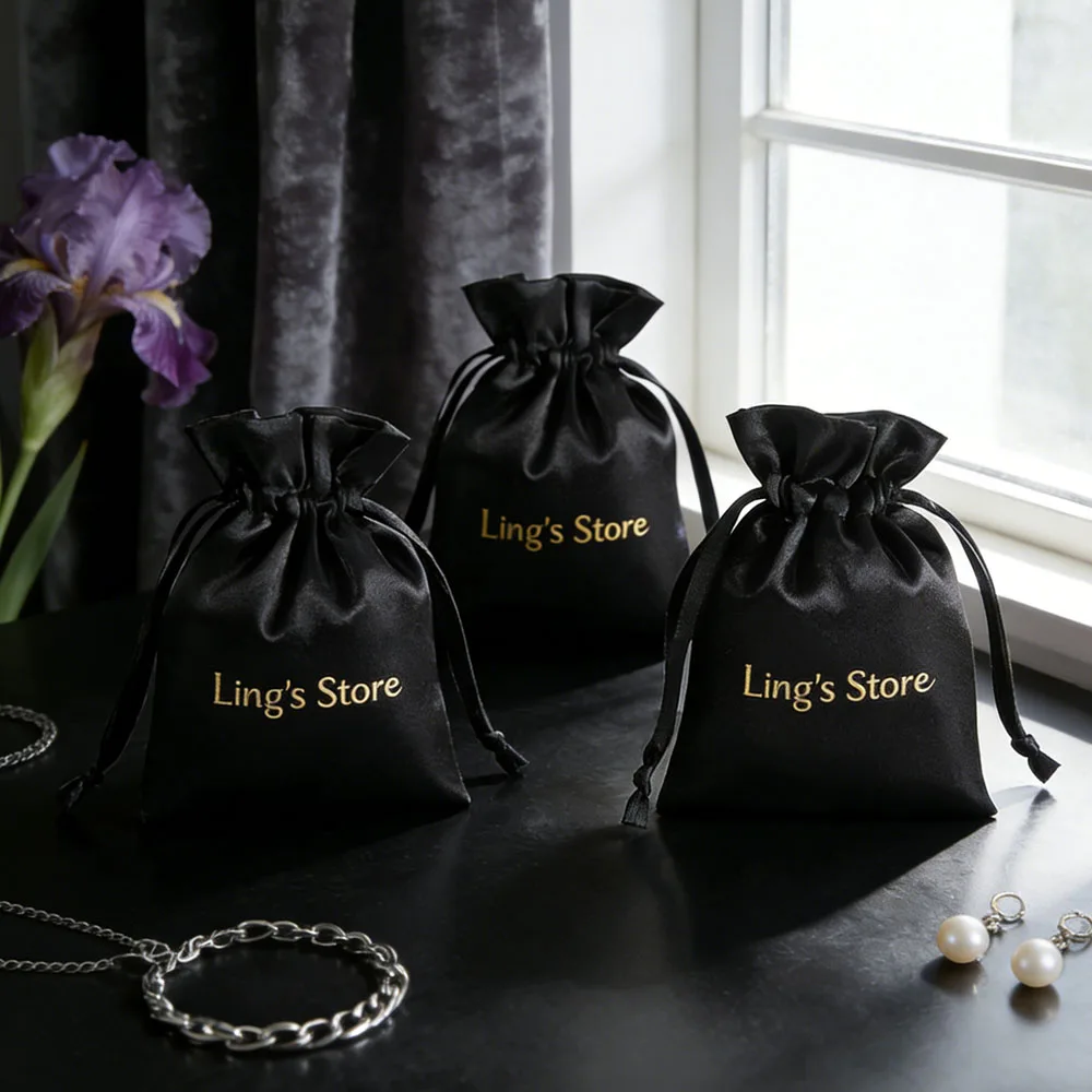 50Pcs Custom Logo Silk Satin Jewelry Drawstring Bag for Wedding Party Favors DIY Gift Pouch Jewellery Organizer Earring Bracelet
50Pcs Custom Logo Silk Satin Jewelry Drawstring Bag for Wedding Party Favors DIY Gift Pouch Jewellery Organizer Earring Bracelet
