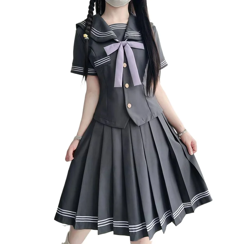 JK Uniform Sailor Uniform School Supply College Style Pleated School Uniform Set
JK Uniform Sailor Uniform School Supply College Style Pleated School Uniform Set