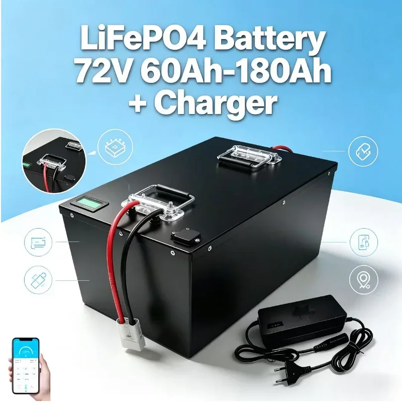 Аккумуляторная батарея LiFePO4 72В (50Ач–200Ач) – Максимальная мощность 7000Вт! Bluetooth BMS APP 24S: отслеживание, оптимизация и защита характеристик аккумулятора
Аккумуляторная батарея LiFePO4 72В (50Ач–200Ач) – Максимальная мощность 7000Вт! Bluetooth BMS APP 24S: отслеживание, оптимизация и защита характеристик аккумулятора
