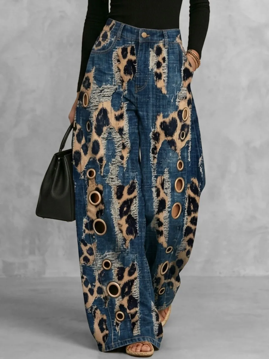 Freeacy 2026 Women High Waist Leopard Print Distressed Eyelet Hole Wide Leg Jeans Daily Casual Streetwear Demin Pants
Freeacy 2026 Women High Waist Leopard Print Distressed Eyelet Hole Wide Leg Jeans Daily Casual Streetwear Demin Pants