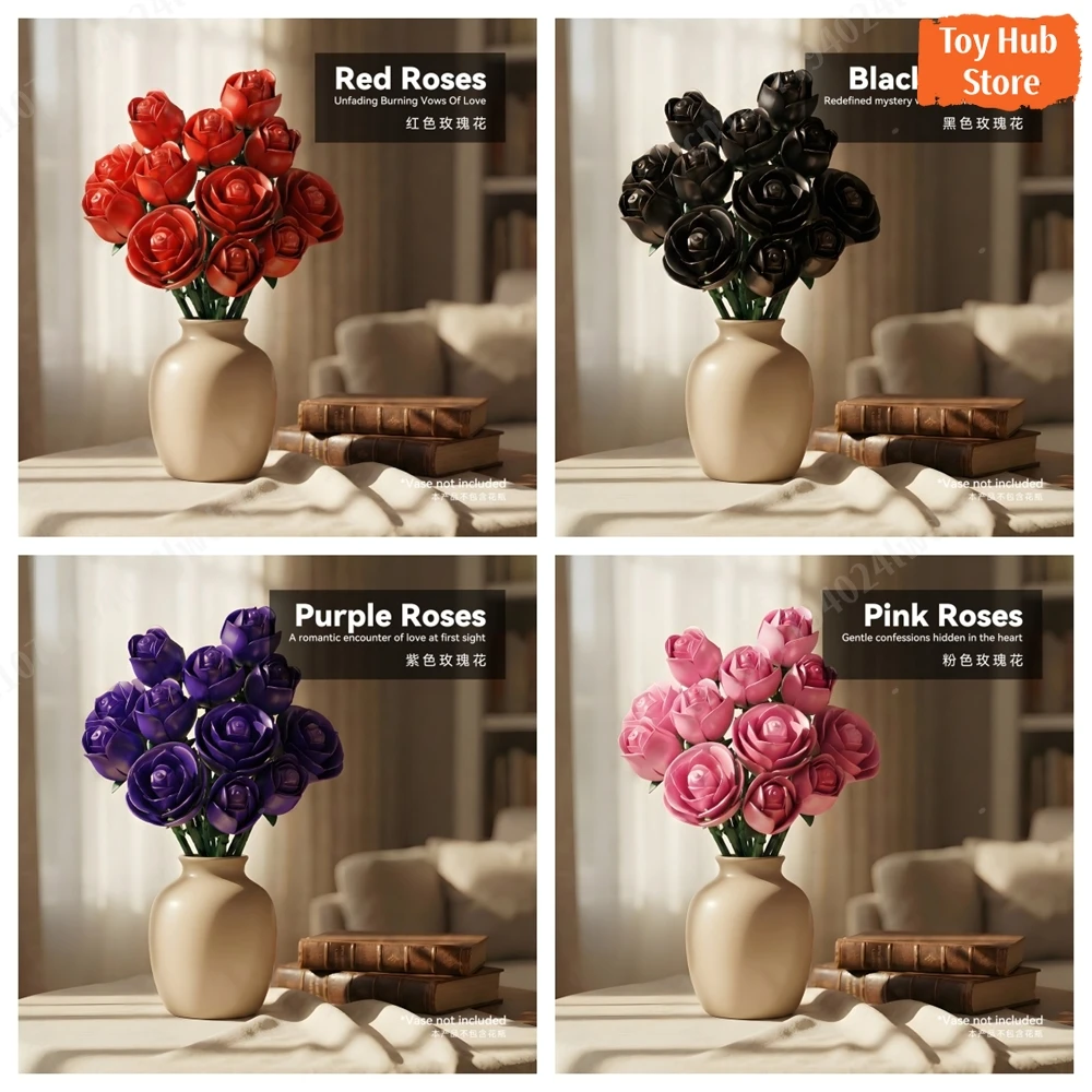 Набор из 12 черных роз: конструктор-модель, игрушечные кирпичики, украшение для рабочего стола, подарки на День святого Валентина и Рождество
Набор из 12 черных роз: конструктор-модель, игрушечные кирпичики, украшение для рабочего стола, подарки на День святого Валентина и Рождество