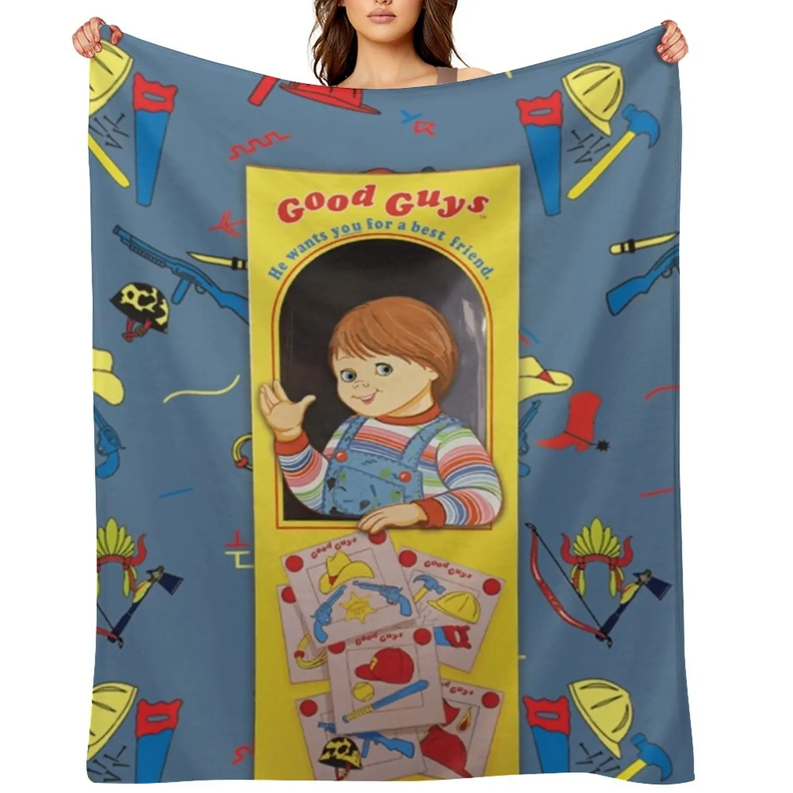 The Good Guys - Childs Play ft. Chucky Throw Blanket Camping Soft Big funny gift Hairys Blankets
The Good Guys - Childs Play ft. Chucky Throw Blanket Camping Soft Big funny gift Hairys Blankets