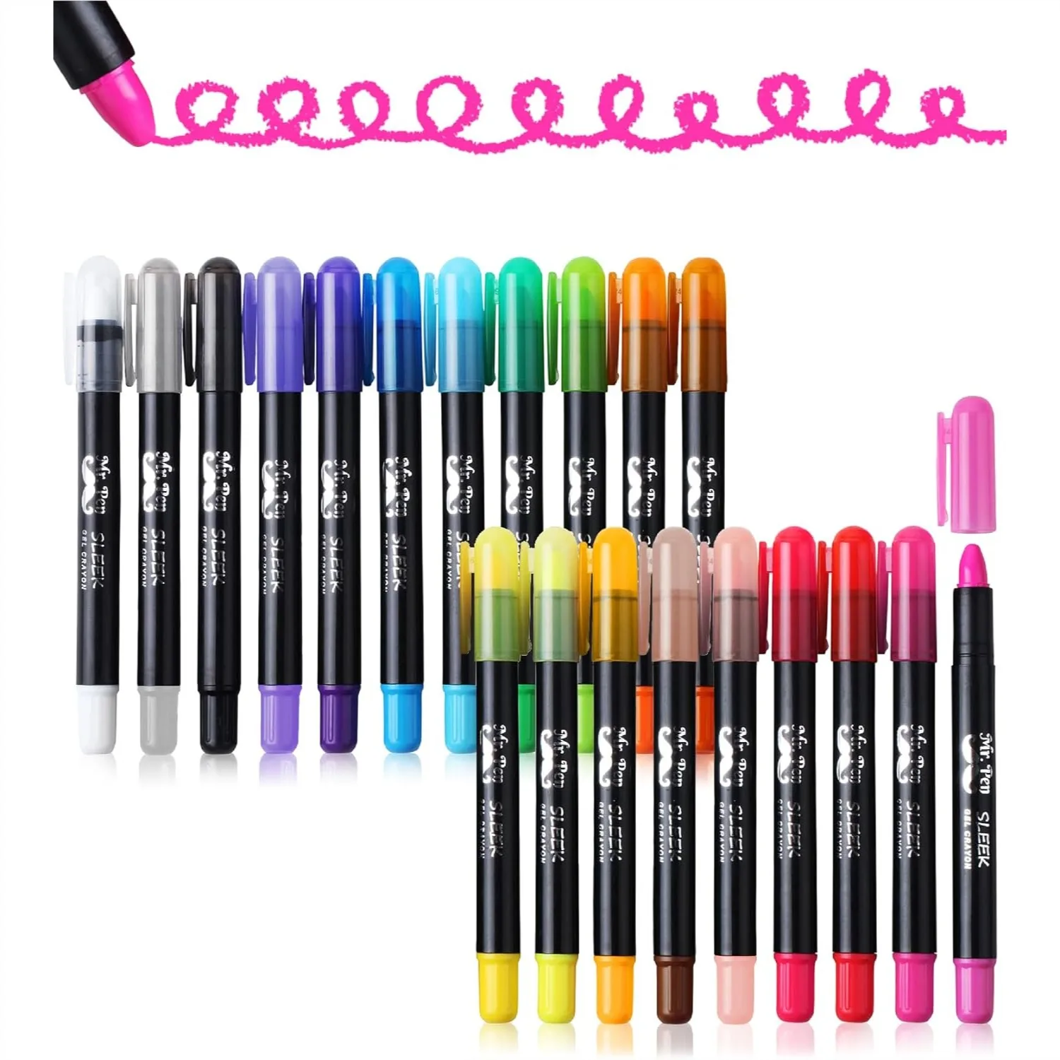 Twistable Gel Crayons 20 Pack for Kids & Adults, Smooth Drawing Sticks for Art, Blending, Crafts and Creative Projects
Twistable Gel Crayons 20 Pack for Kids & Adults, Smooth Drawing Sticks for Art, Blending, Crafts and Creative Projects