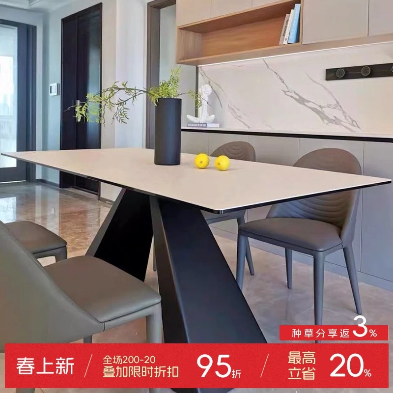 Miabadeli Feng rock slab dining table household Italian minimalist rectangular island designer eight-character diningtable
Miabadeli Feng rock slab dining table household Italian minimalist rectangular island designer eight-character diningtable
