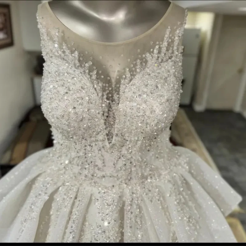 Customized Luxury Wedding Dress For Women New Glitter Sleeveless Princess sweetheart For Bridal Gown Vestidos De Novia Plus Size
Customized Luxury Wedding Dress For Women New Glitter Sleeveless Princess sweetheart For Bridal Gown Vestidos De Novia Plus Size
