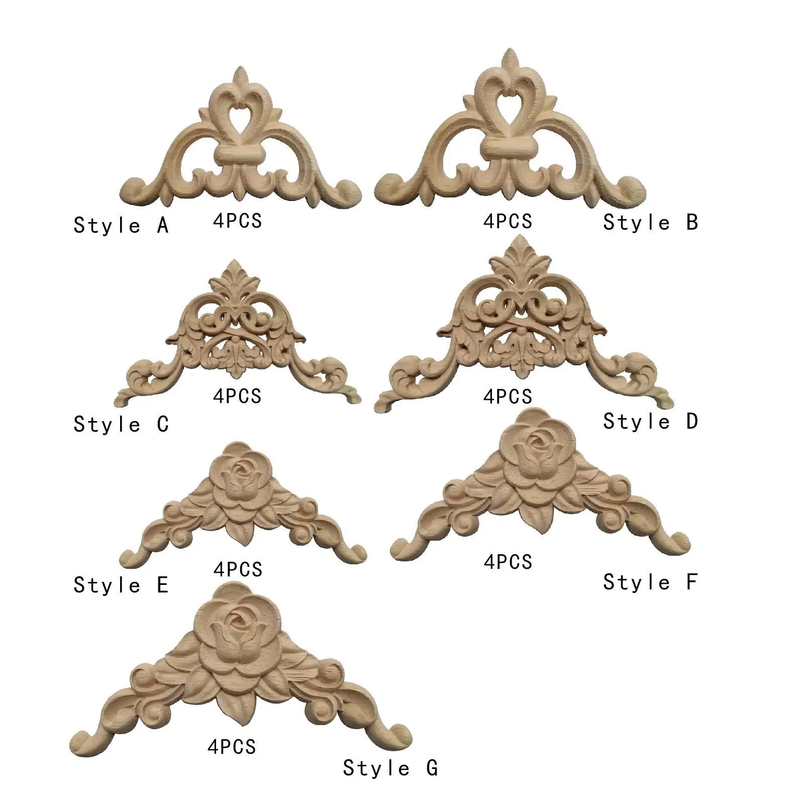 4Pcs Wood Carved Appliques Onlays Wood Appliques Corner Frame Onlay DIY Wooden Carved for Cabinet Bed, Wall Furniture Decor
4Pcs Wood Carved Appliques Onlays Wood Appliques Corner Frame Onlay DIY Wooden Carved for Cabinet Bed, Wall Furniture Decor