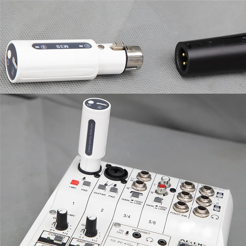 2.4G Wireless XLR Transmitter Receiver Dynamic Microphone To High Quality Sound System One To Two
