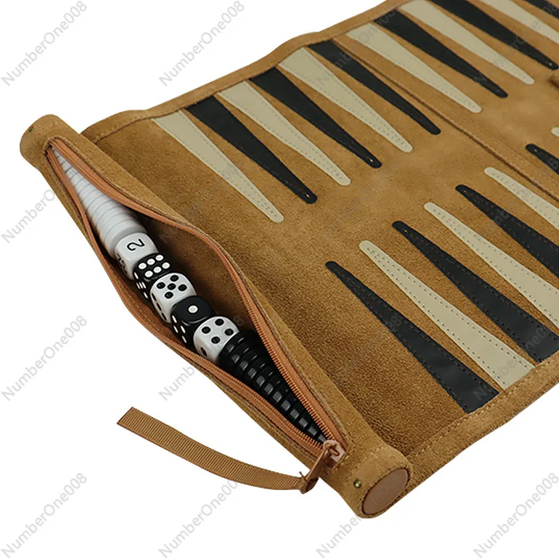 Portable Backgammon Chess Set Roll Up Storage Suede Case with Black White Pieces Travel Board Game Outdoor Popular
Portable Backgammon Chess Set Roll Up Storage Suede Case with Black White Pieces Travel Board Game Outdoor Popular