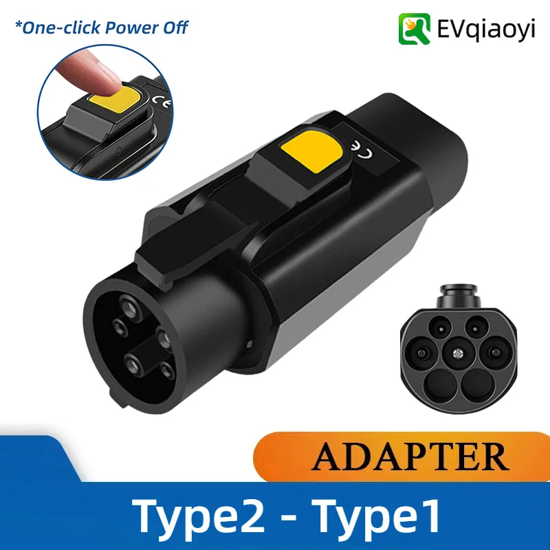 EVqiaoyi Type2 to Type1 EV Charging Adapter 32A 7KW with Power-off Button Portable Converter for J1772 EVs
EVqiaoyi Type2 to Type1 EV Charging Adapter 32A 7KW with Power-off Button Portable Converter for J1772 EVs