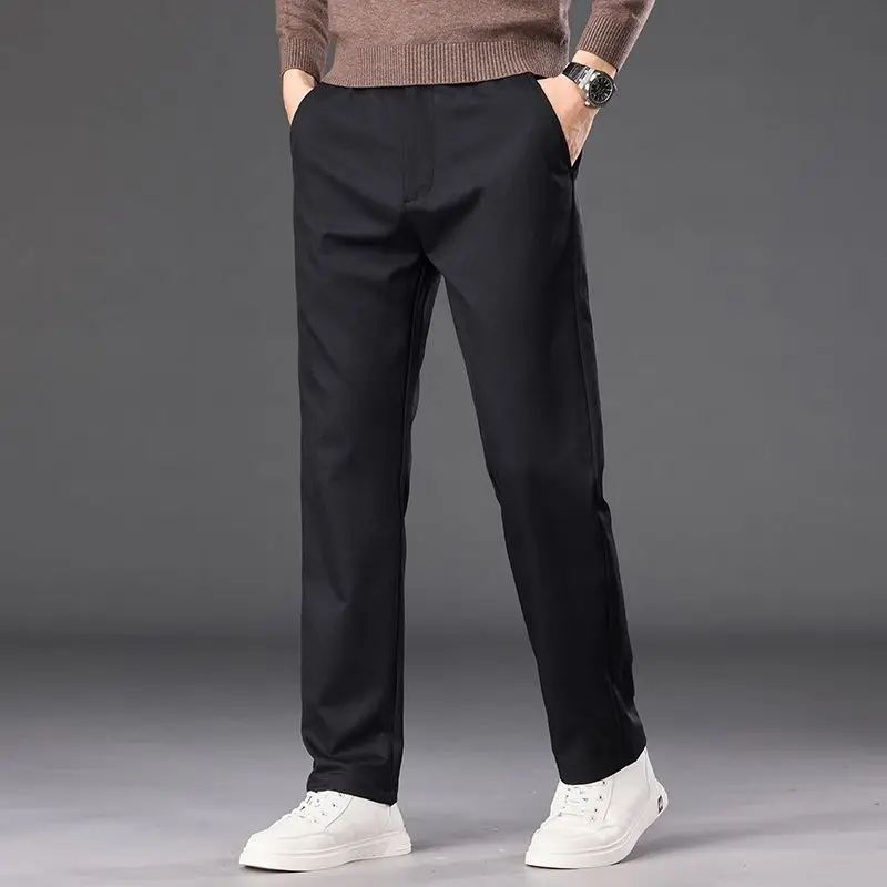 Men's Elastic Waist Straight Leg Casual Pants Solid Color Loose Fit Trousers
Men's Elastic Waist Straight Leg Casual Pants Solid Color Loose Fit Trousers