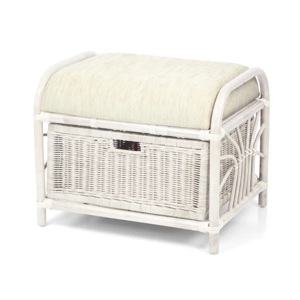 Handmade Rattan Wicker Ottoman White Color Footstool Pouf Stool w Basket w Cushion
Handmade Rattan Wicker Ottoman White Color Footstool Pouf Stool w Basket w Cushion