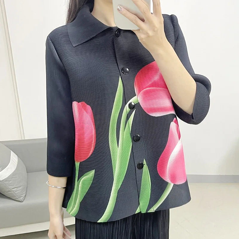 Miyake Pleated Top Women's 2024 Spring New Loose Casual Long-sleeved Printed Color Block T-shirt Women's Versatile Pleated Top
Miyake Pleated Top Women's 2024 Spring New Loose Casual Long-sleeved Printed Color Block T-shirt Women's Versatile Pleated Top