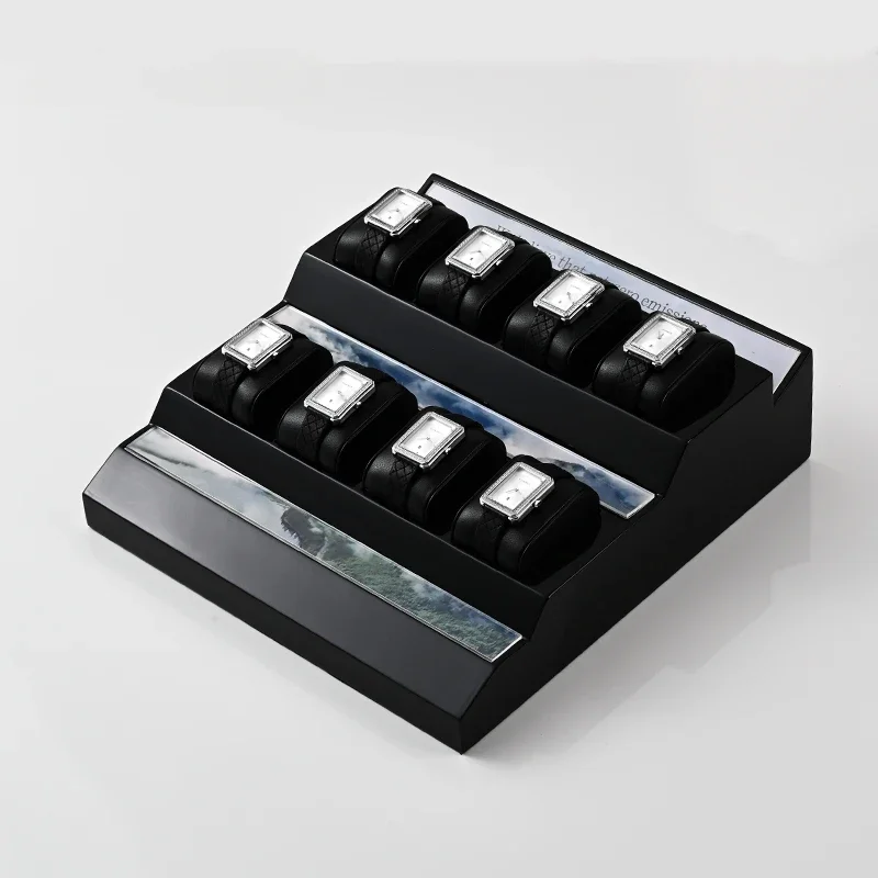 Black leather painted watch display stand, watch counter, display window, watch display, live broadcast display props
Black leather painted watch display stand, watch counter, display window, watch display, live broadcast display props