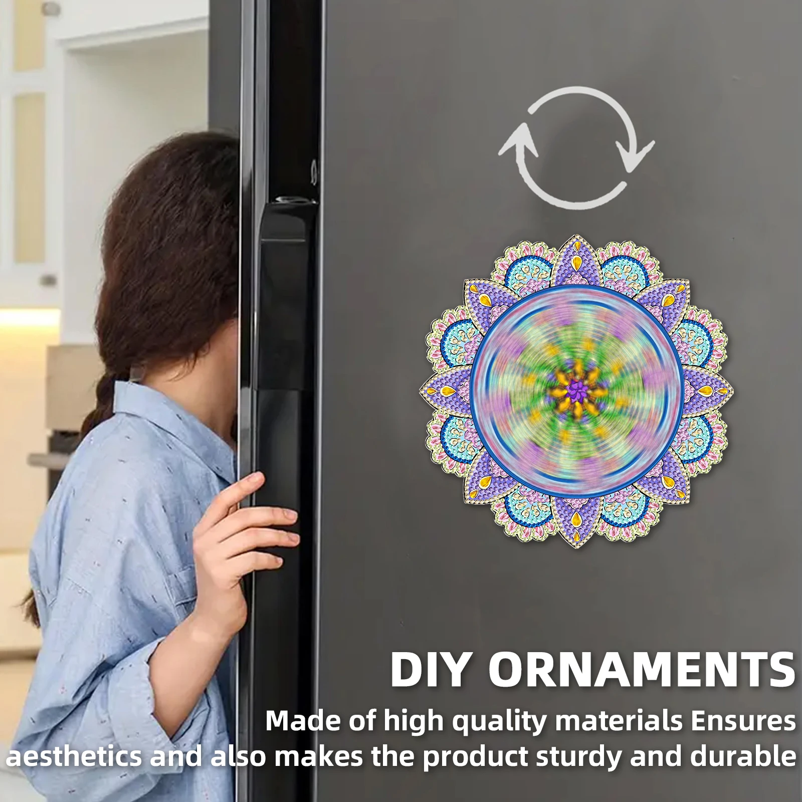 DIY Mandala Diamond Art Magnetic Refrigerator Sticker 360 Rotating Crystal Refrigerators Magnet for Home Wall Kitchen Decoration
DIY Mandala Diamond Art Magnetic Refrigerator Sticker 360 Rotating Crystal Refrigerators Magnet for Home Wall Kitchen Decoration