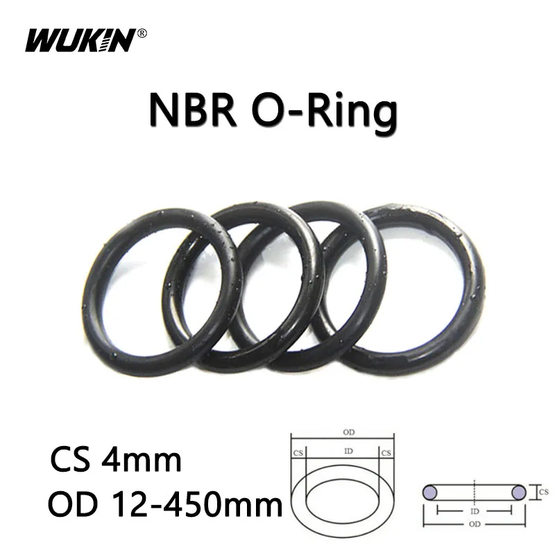 CS 4mm OD 12-450mm NBR Black O-Ring Gasket Nitrile Rubber Round O Ring Seal Corrosion Oil Resistant Sealing Washer
CS 4mm OD 12-450mm NBR Black O-Ring Gasket Nitrile Rubber Round O Ring Seal Corrosion Oil Resistant Sealing Washer