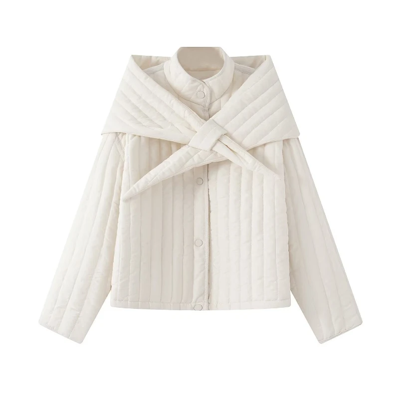 Зимний новый продукт 2025 года, стеганый свободный воротник, съемный шарф, чувственная хлопковая куртка
Зимний новый продукт 2025 года, стеганый свободный воротник, съемный шарф, чувственная хлопковая куртка