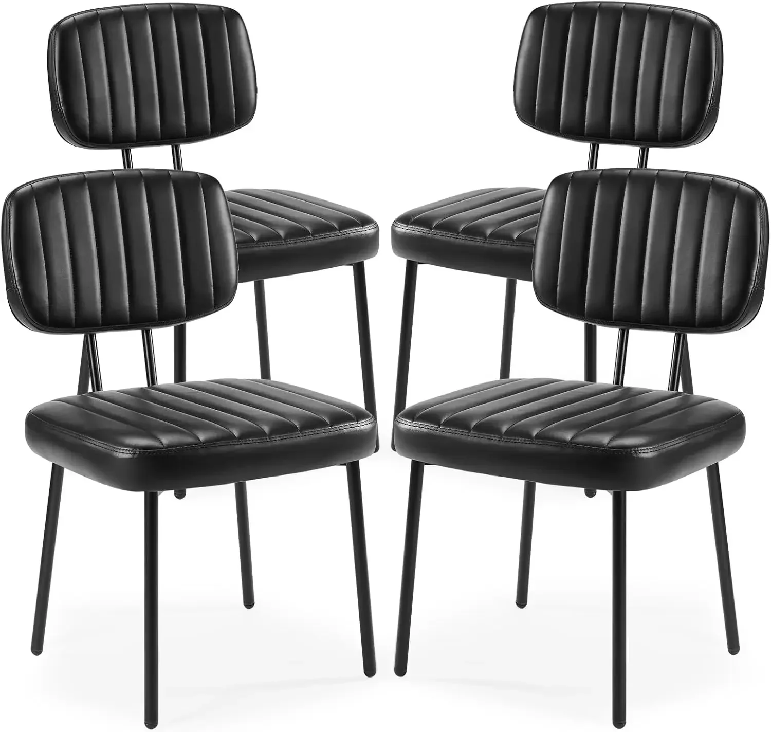 Upholstered Mid Century Modern Dining Chairs Set Of Four Faux Leather Cushion Seat Metal Legs For Home Office Living Room Kitche
Upholstered Mid Century Modern Dining Chairs Set Of Four Faux Leather Cushion Seat Metal Legs For Home Office Living Room Kitche
