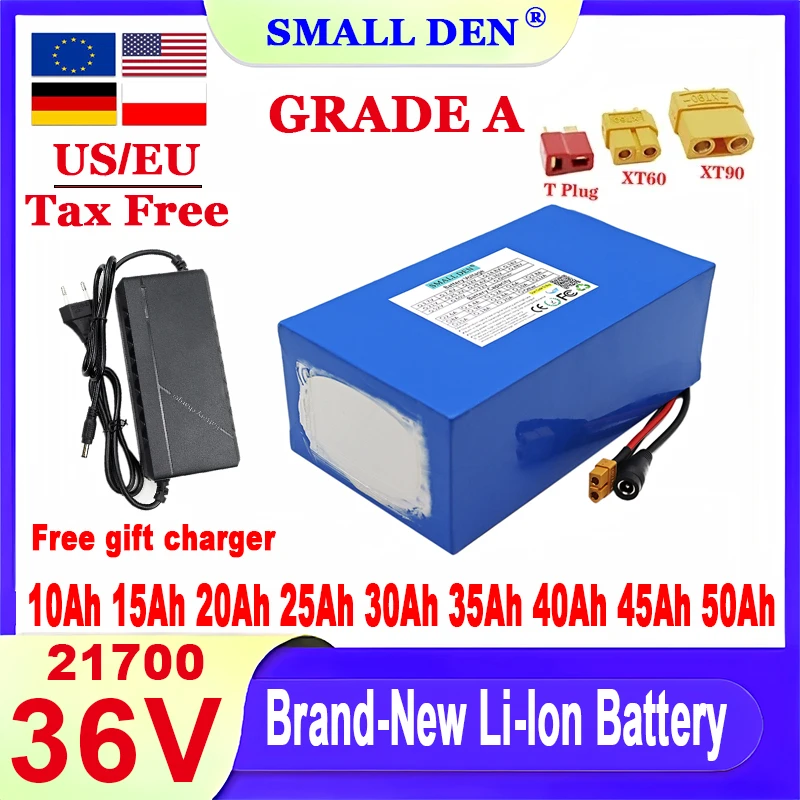 New Grade A 36V 15Ah 18Ah 20Ah 25Ah 28Ah 30Ah 35Ah 40Ah 45Ah 50Ah 21700 Lithium battery pack Electric tool motorcycle scooter
New Grade A 36V 15Ah 18Ah 20Ah 25Ah 28Ah 30Ah 35Ah 40Ah 45Ah 50Ah 21700 Lithium battery pack Electric tool motorcycle scooter