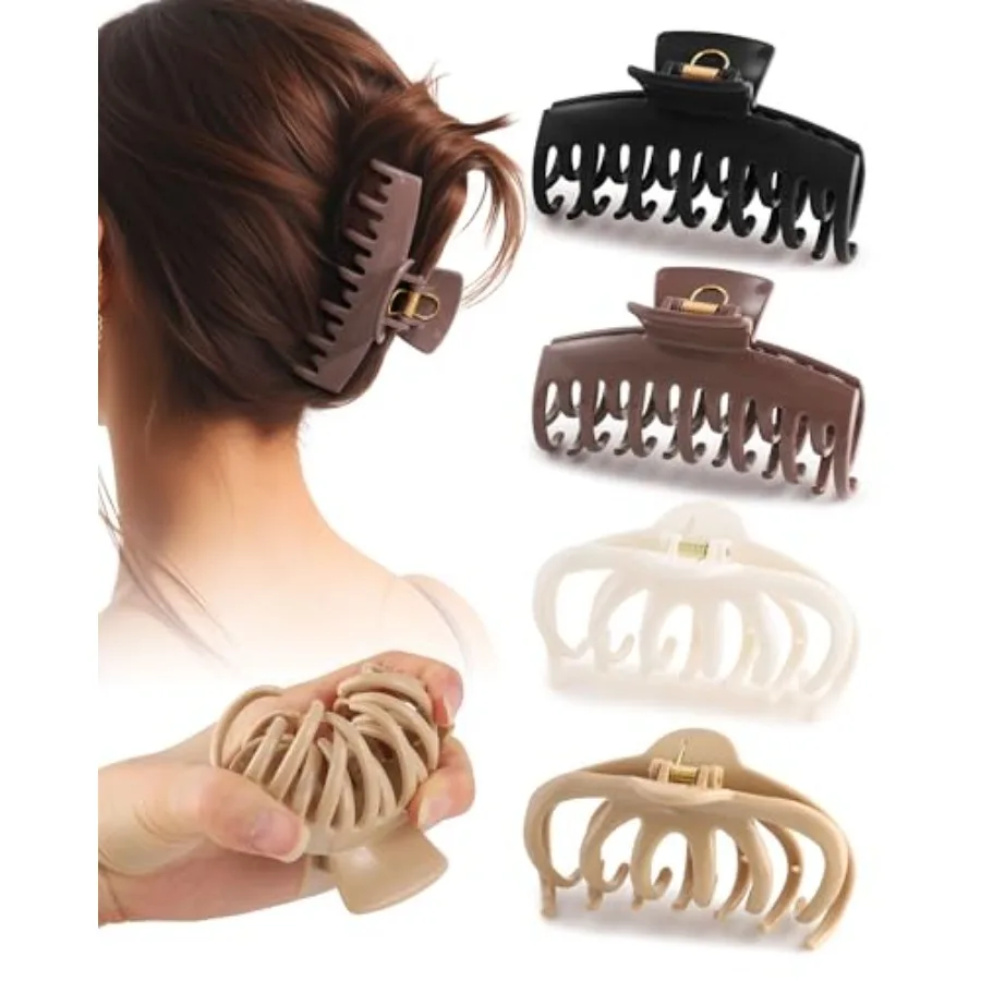 4 Pack Silicone Flexible Hair Claw Clips - Nonslip Large Bendable Soft Claw Clip for Women, Silicone Hair Clips Hair Accessorie
4 Pack Silicone Flexible Hair Claw Clips - Nonslip Large Bendable Soft Claw Clip for Women, Silicone Hair Clips Hair Accessorie