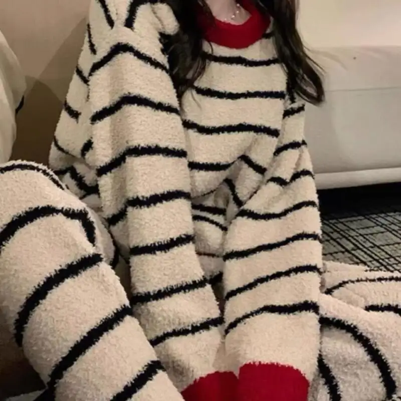 Women's Clothing Pajama Set Homewear Long Sleeves Pants Two-Piece Set Autumn and Winter Thicken Comfortable Sweet Fashion
Women's Clothing Pajama Set Homewear Long Sleeves Pants Two-Piece Set Autumn and Winter Thicken Comfortable Sweet Fashion