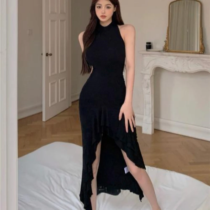 Women Sleeveless Bodycon Dress Evening Party Summer Clothes Chic and Elegant Solid Color Backless Mesh Ruffled Dress
Women Sleeveless Bodycon Dress Evening Party Summer Clothes Chic and Elegant Solid Color Backless Mesh Ruffled Dress
