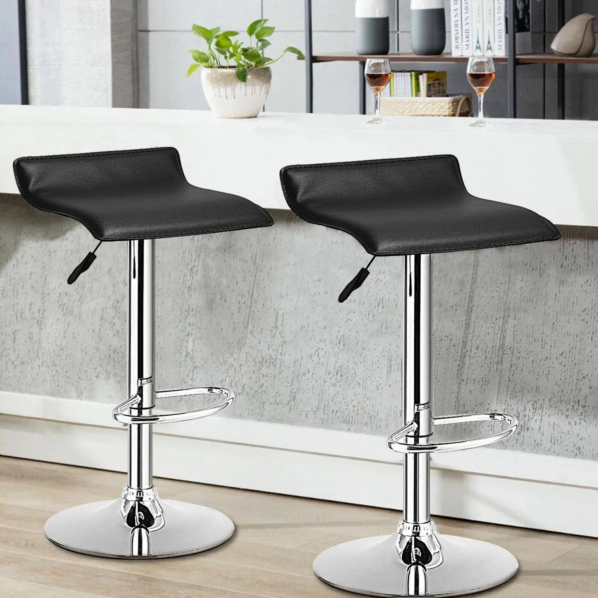 Set of 2 Swivel Bar Stool Adjustable PU Leather Backless Dining Chair Black New
Set of 2 Swivel Bar Stool Adjustable PU Leather Backless Dining Chair Black New