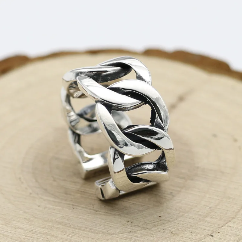Mori Style Accessories Fashion 925 Sterling Silver Interwoven Ring Wide Face Men's Open Simple Index Finger Hollow Ring Adjustab
Mori Style Accessories Fashion 925 Sterling Silver Interwoven Ring Wide Face Men's Open Simple Index Finger Hollow Ring Adjustab