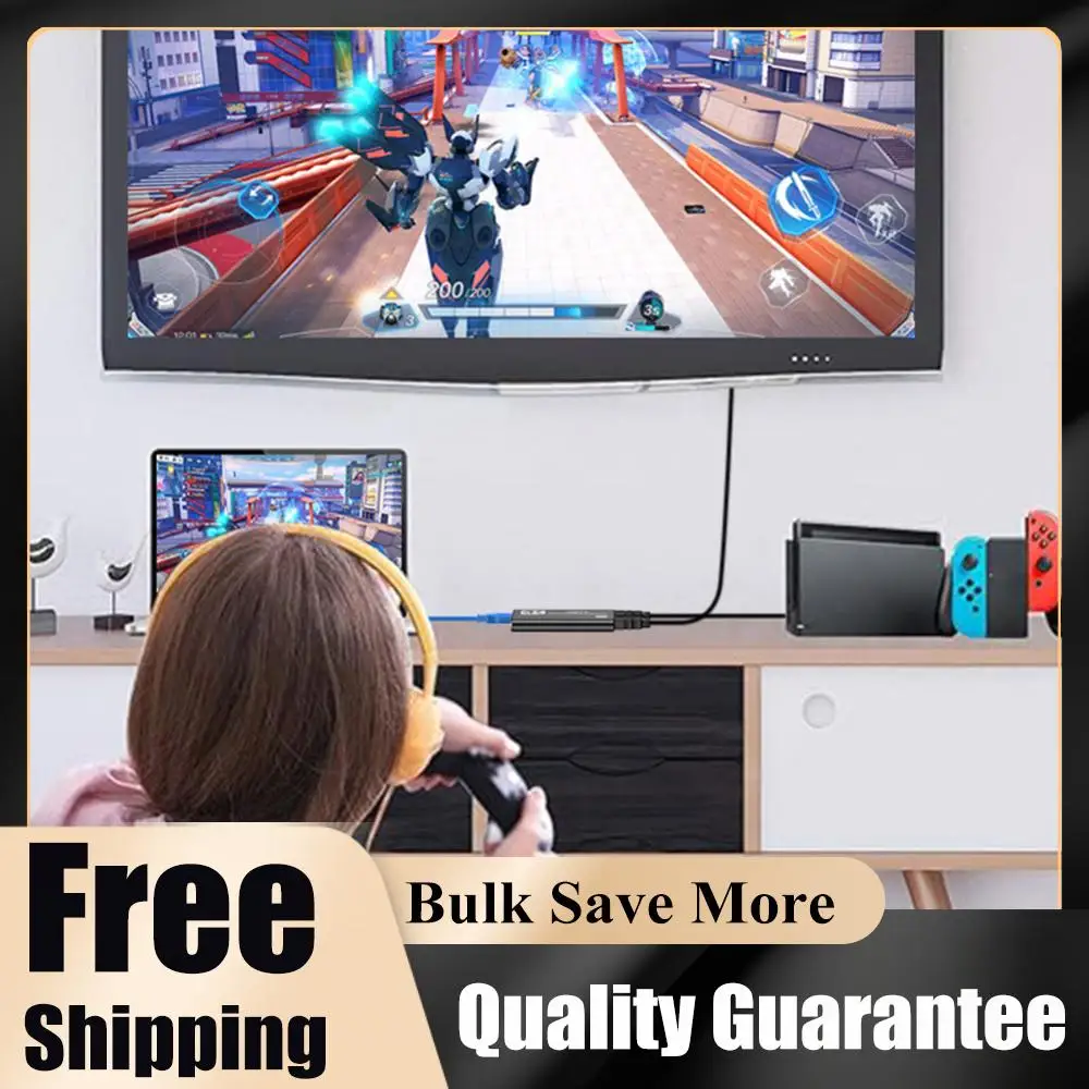 USB 3.0 4K HDMI-Compatible Capture Card Video Grabber Game Capture Card for Streaming Works for PS4/Camera/PC