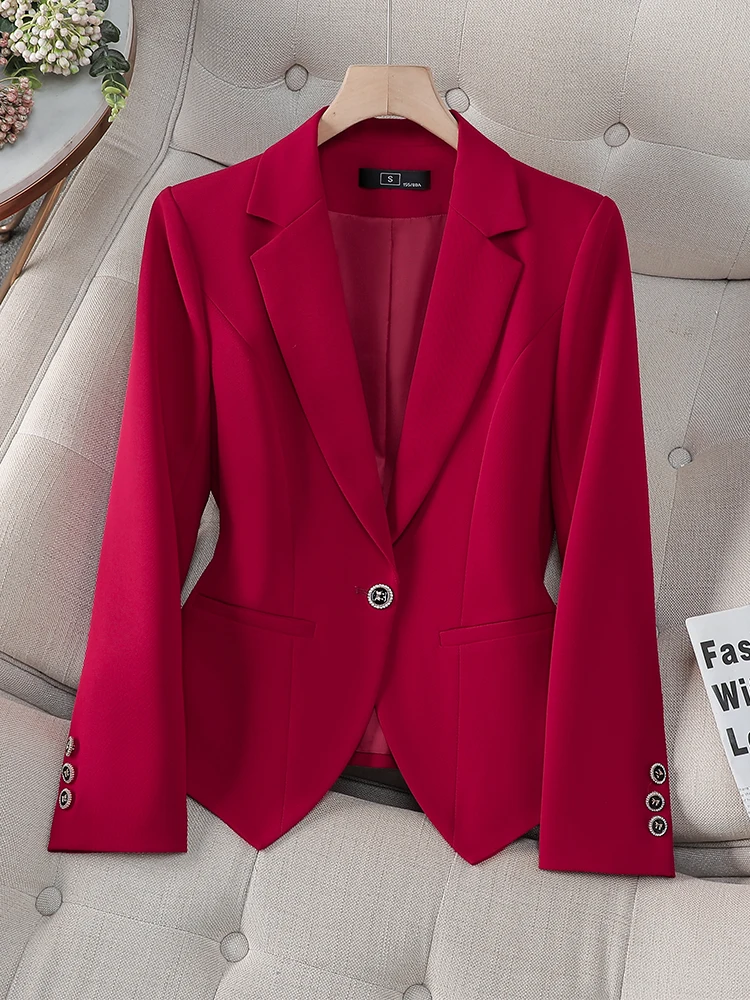 Fashion Women Formal Blazer Ladies Black White Red Female Business Work Wear Short Jacket For Autumn Winter
Fashion Women Formal Blazer Ladies Black White Red Female Business Work Wear Short Jacket For Autumn Winter