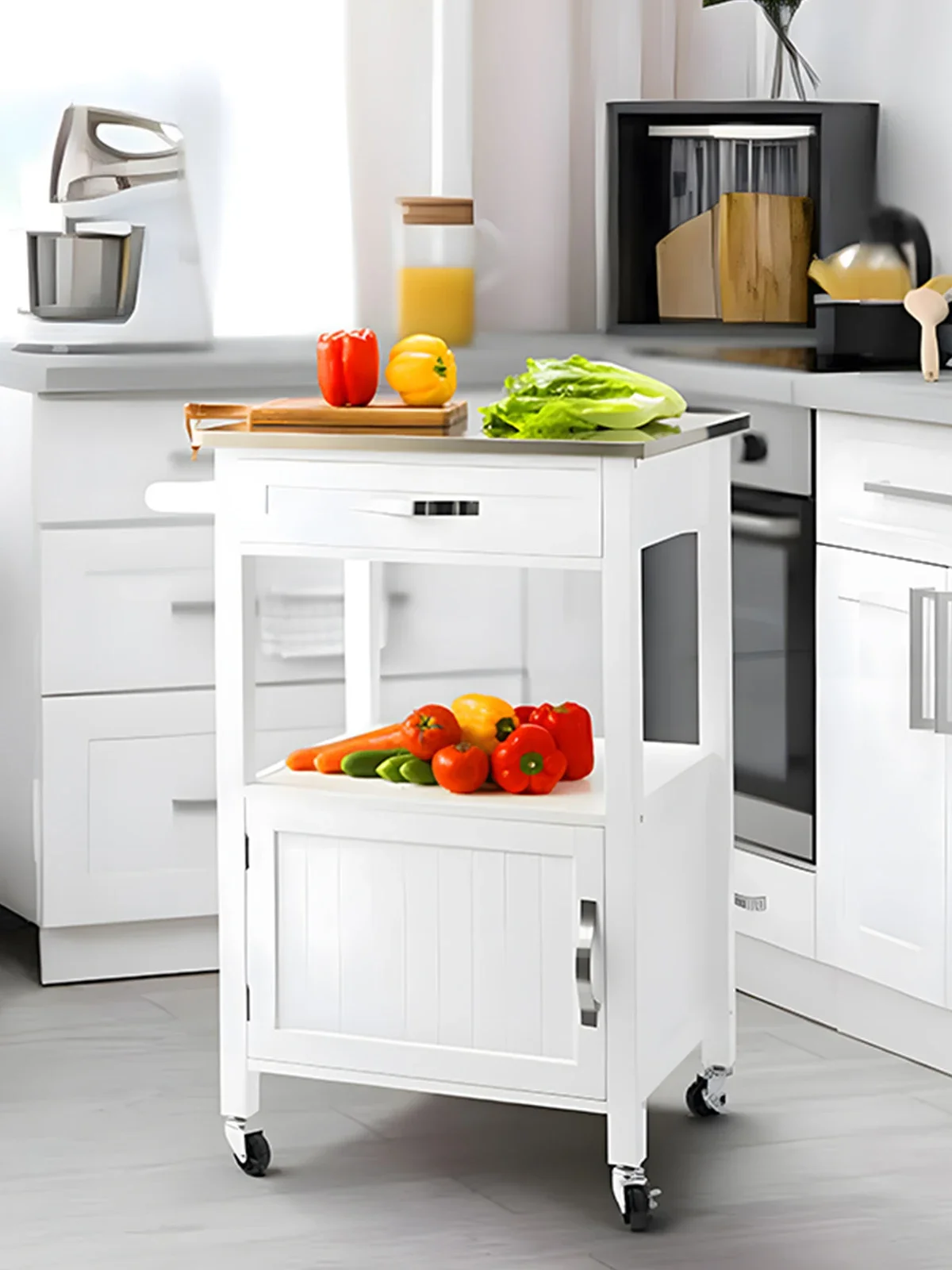 Kitchen Multi-Layer Storage Rack Trolley Stainless Steel Storage Cabinet with Wheels Dining Car and Drawer
Kitchen Multi-Layer Storage Rack Trolley Stainless Steel Storage Cabinet with Wheels Dining Car and Drawer