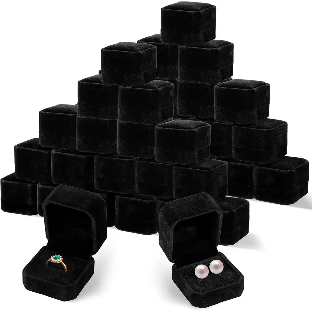Velvet Ring Box for Engagement, Wedding, or Anniversary - Elegant Black Jewelry Storage & Display
Velvet Ring Box for Engagement, Wedding, or Anniversary - Elegant Black Jewelry Storage & Display